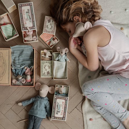 Petite Souris Bébé Fille dans sa boîte