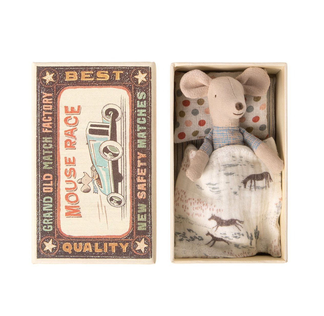 Souris Petit Frère dans sa boîte