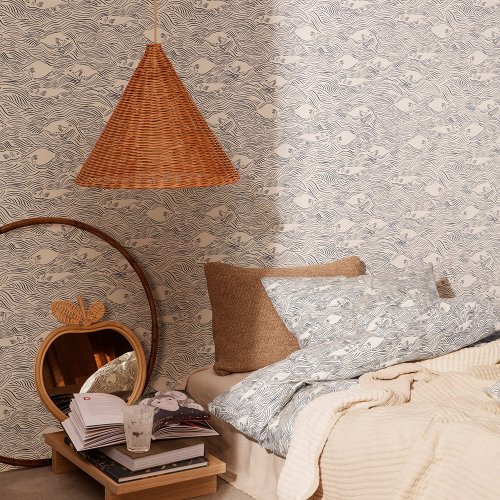 Suspension Dou en rotin D.45 cm