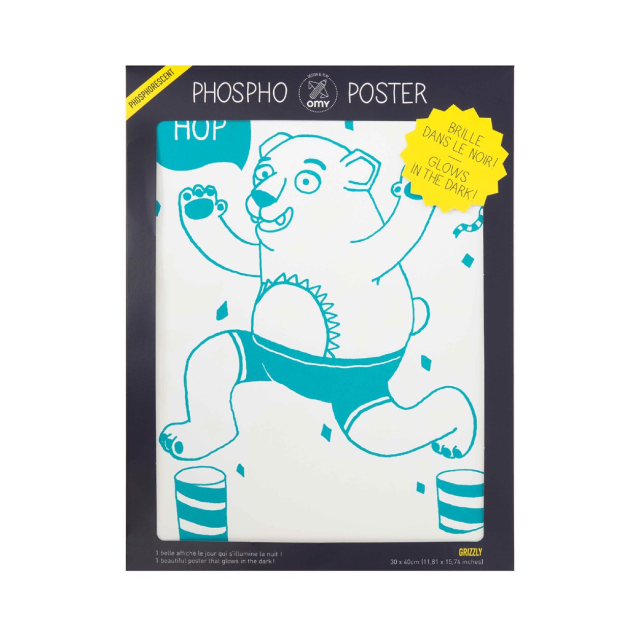 Poster phosphorescent Grizzly