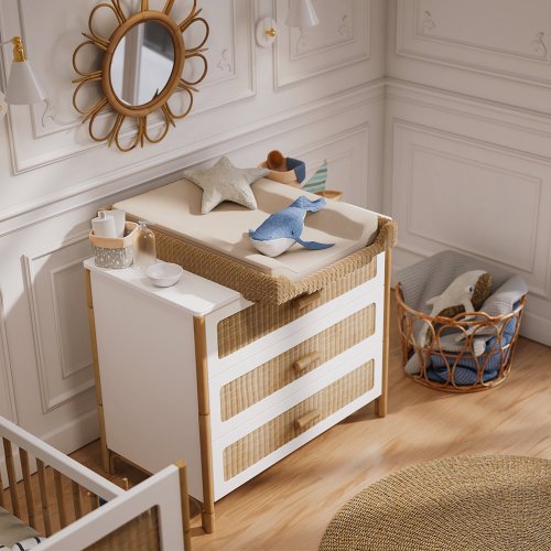 Plan à langer - Rotin tressé