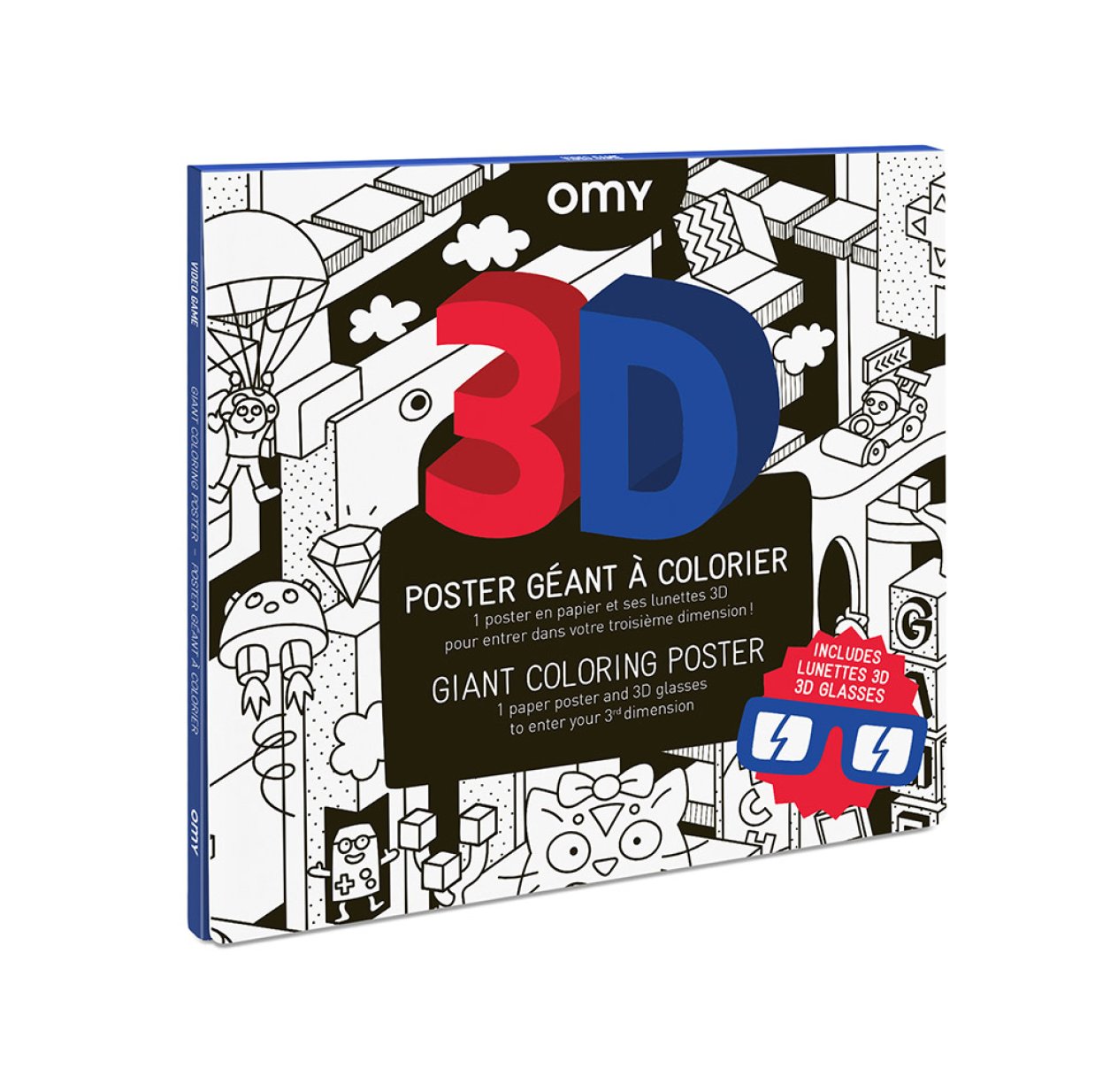 Poster à colorier 3D et ses lunettes