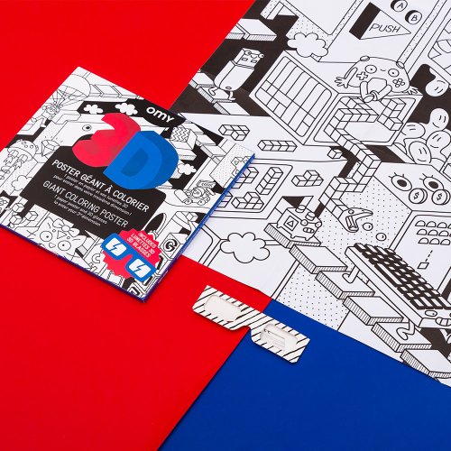 Poster à colorier 3D et ses lunettes