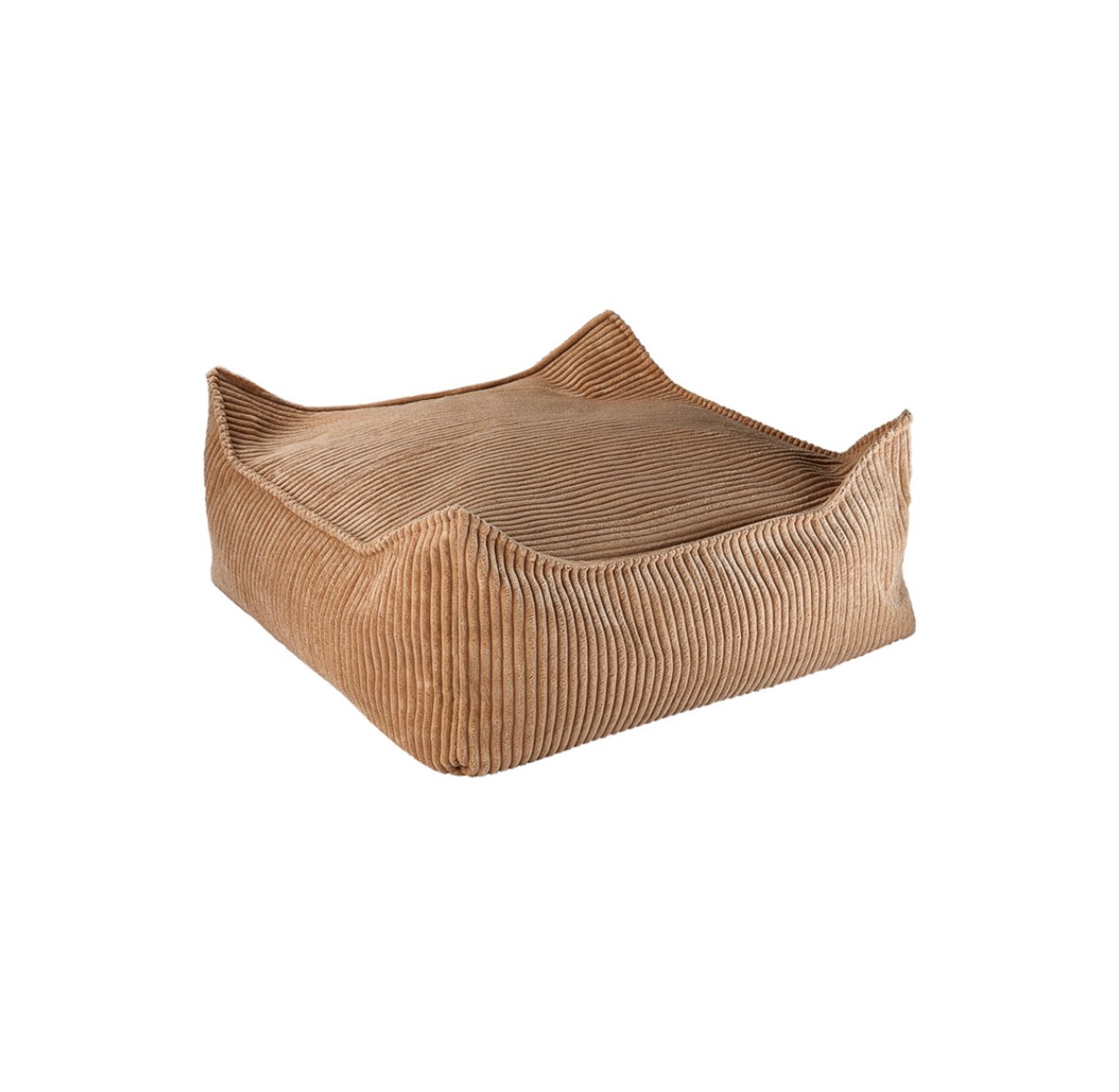 Pouf carré Ottoman en velours côtelé - Toffee