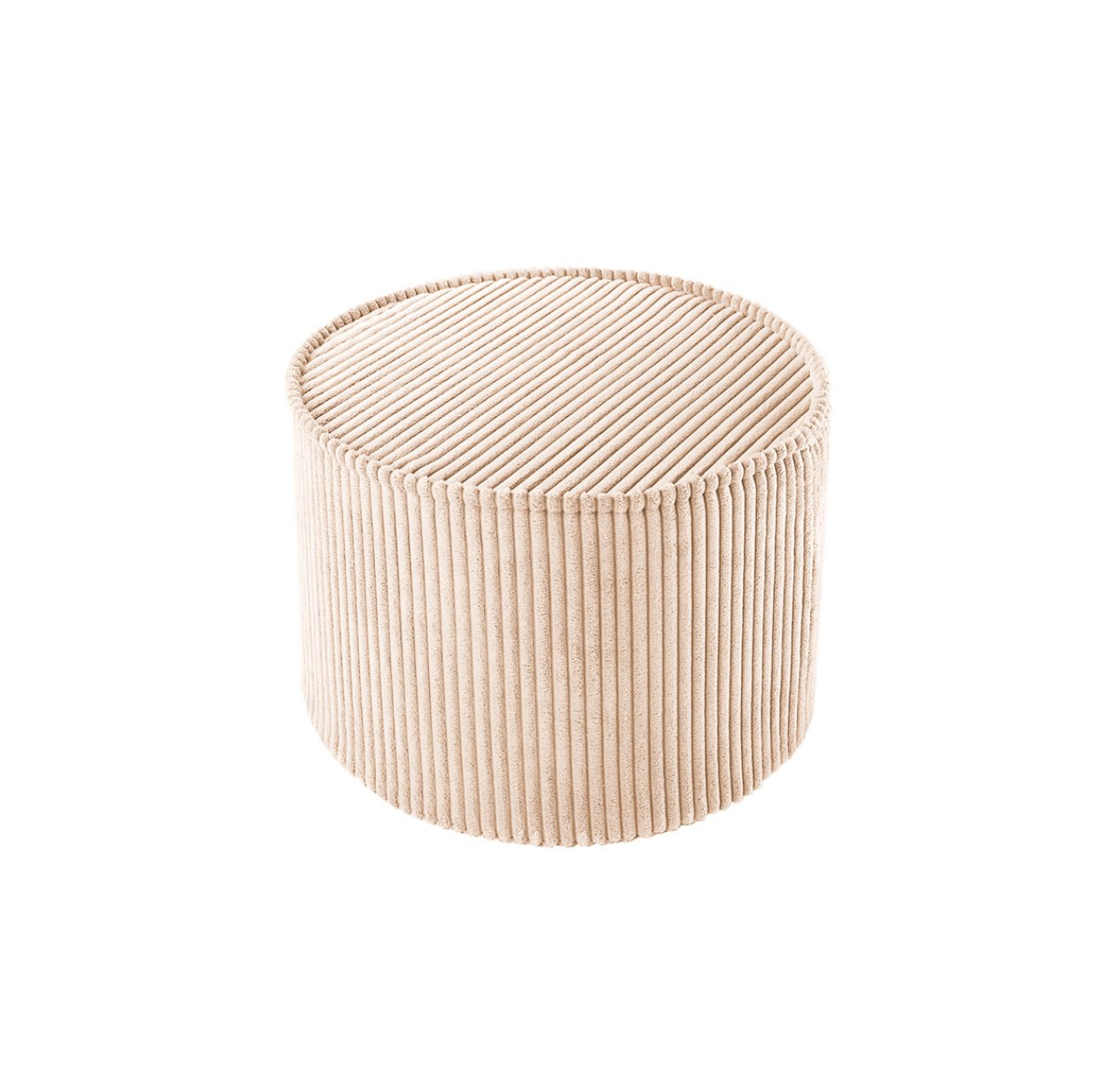 Pouf en velours côtelé - Beige