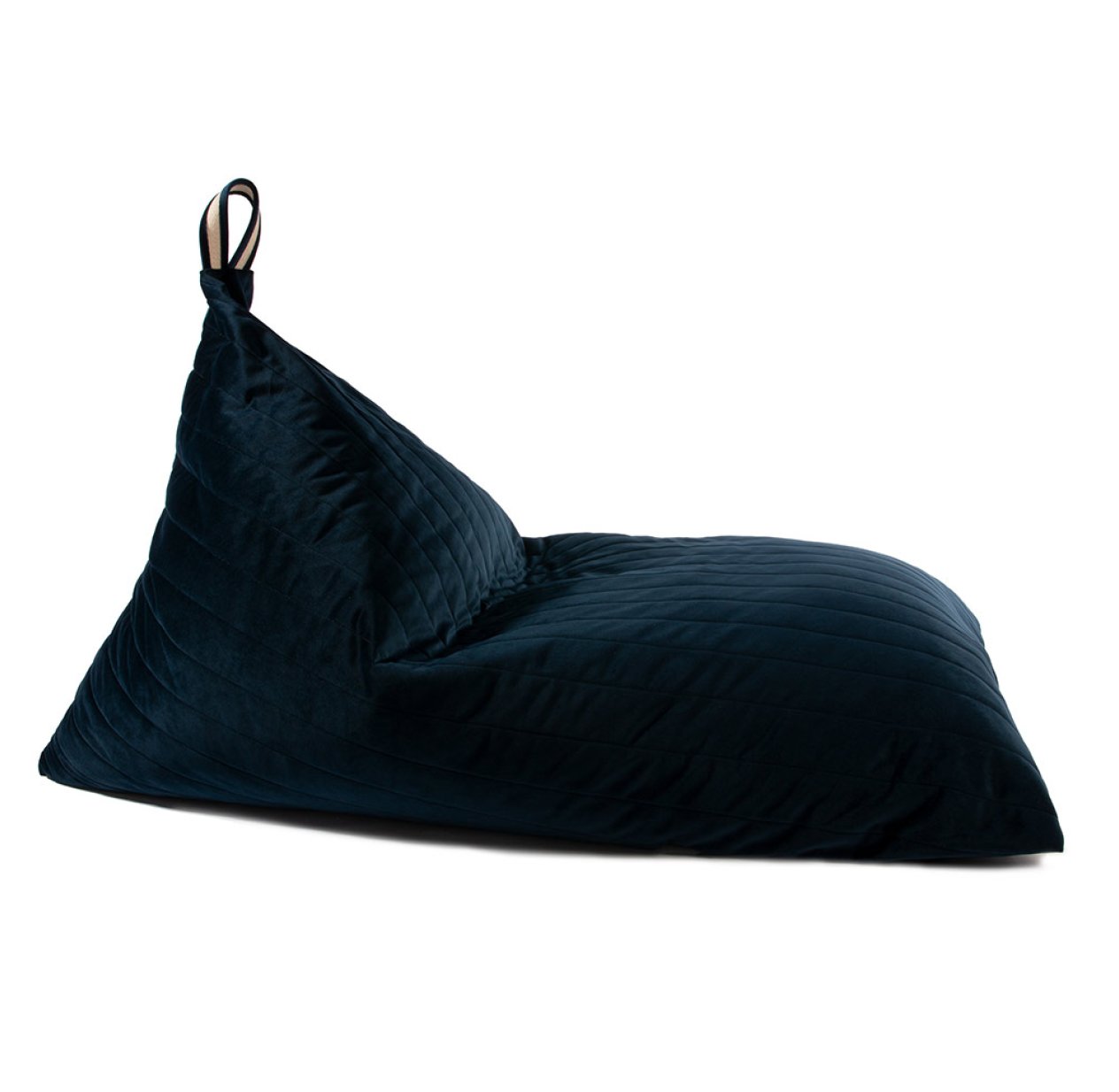 Pouf Essaouira éco-velours - Bleu nuit