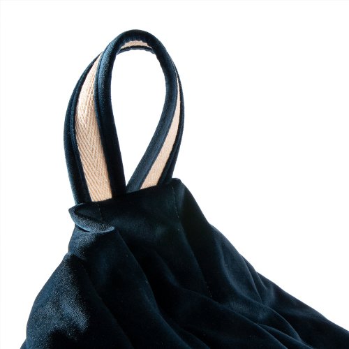 Pouf Essaouira éco-velours - Bleu nuit