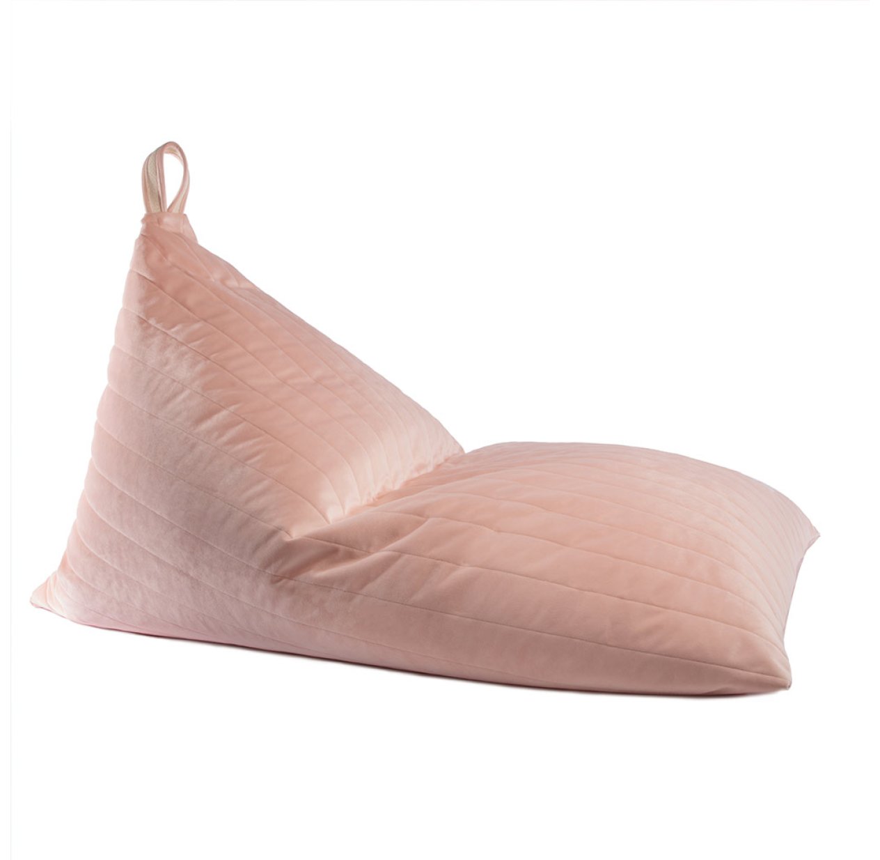 Pouf Essaouira éco-velours - Rose poudré