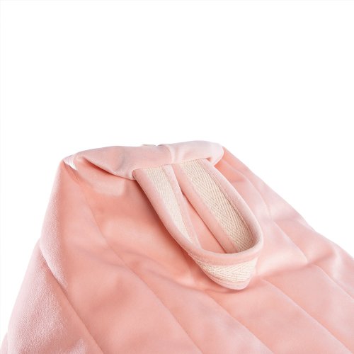 Pouf Essaouira éco-velours - Rose poudré