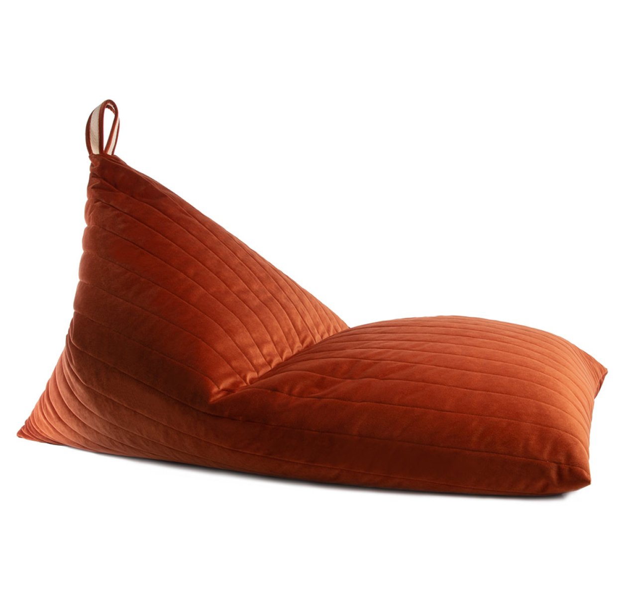 Pouf Essaouira éco-velours - Rouille
