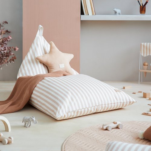 Pouf Enfant Essaouira - Taupe Stripes