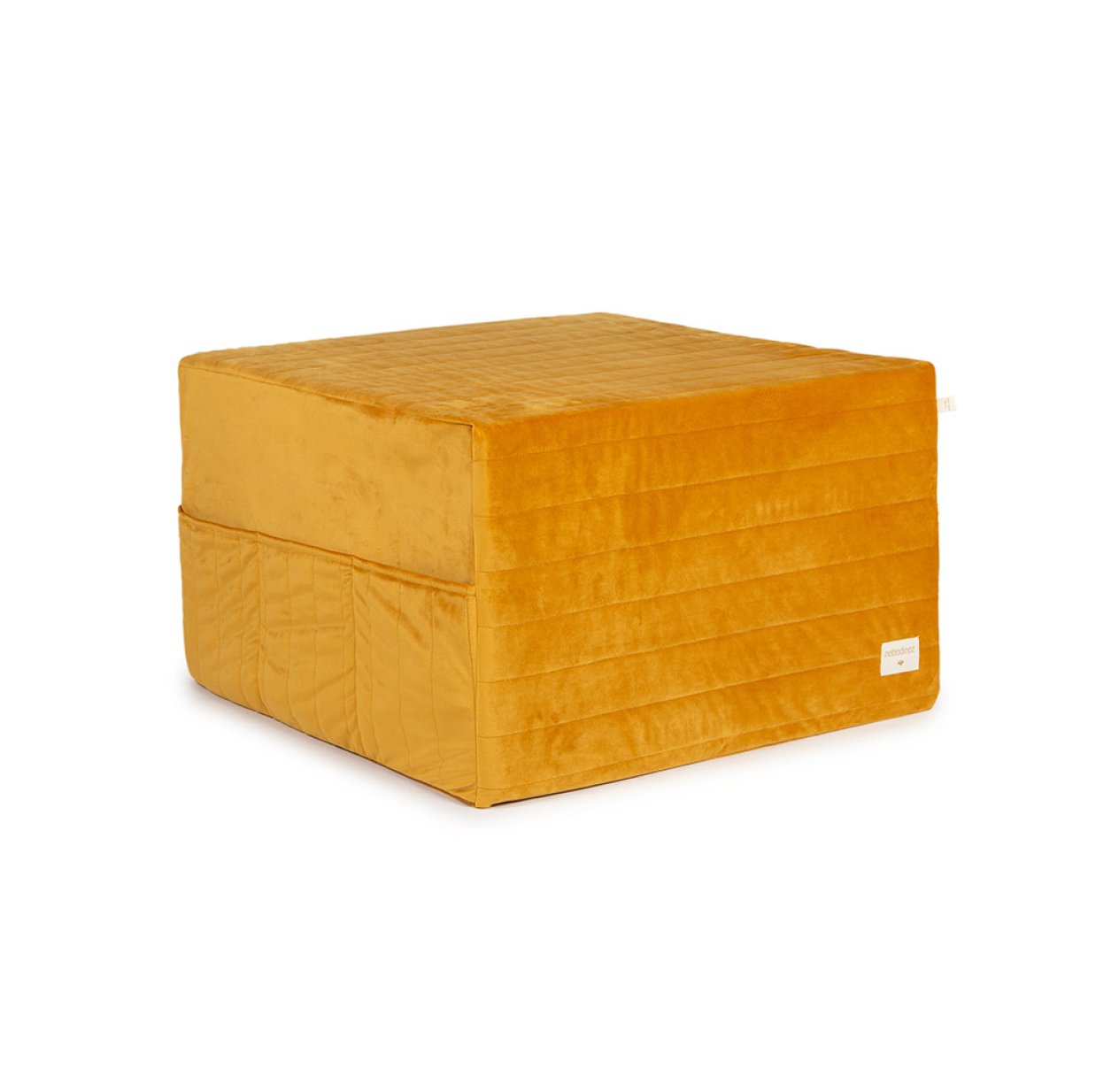 Pouf Lit d'Appoint Sleepover éco-velours - Moutarde