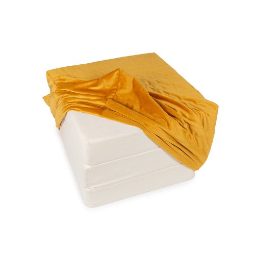 Pouf Lit d'Appoint Sleepover éco-velours - Moutarde