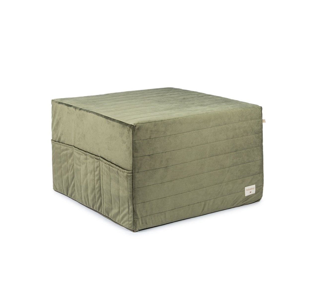 Pouf Lit d'Appoint Sleepover éco-velours - Vert Olive