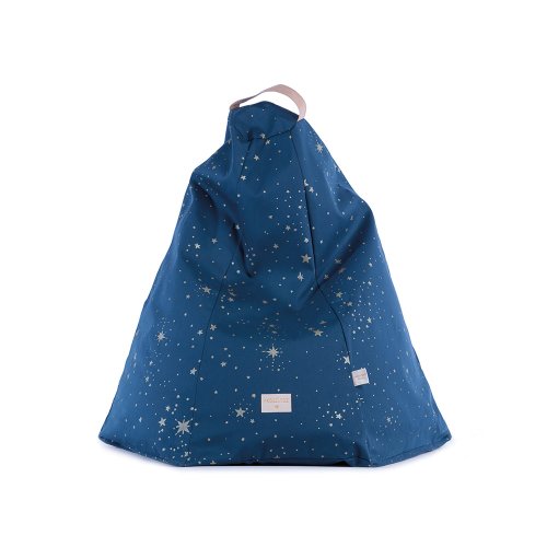 Pouf Marrakech Gold Stella - Bleu nuit