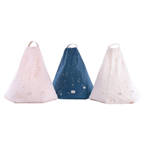 Pouf Marrakech Gold Stella - Bleu nuit