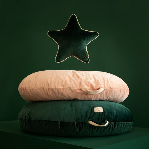 Pouf Sahara éco-velours - Emeraude