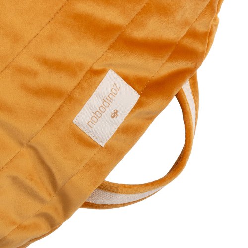 Pouf Sahara éco-velours - Moutarde