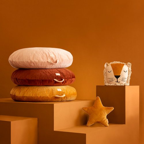 Pouf Sahara éco-velours - Rose poudré