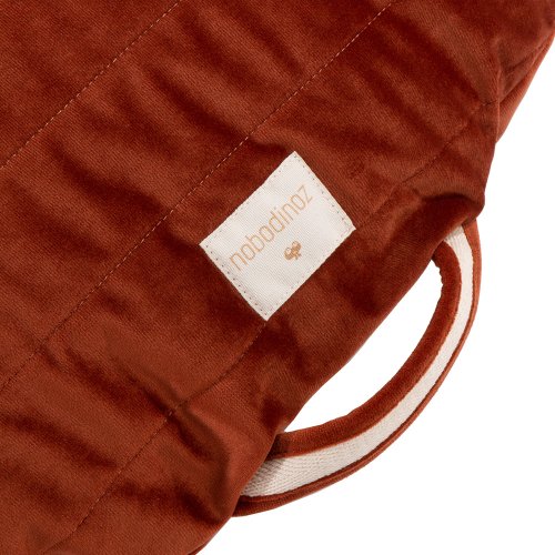 Pouf Sahara éco-velours - Rouille