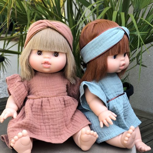 Poupée Gordis Capucine & sa robe Daisy - Vert de Gris