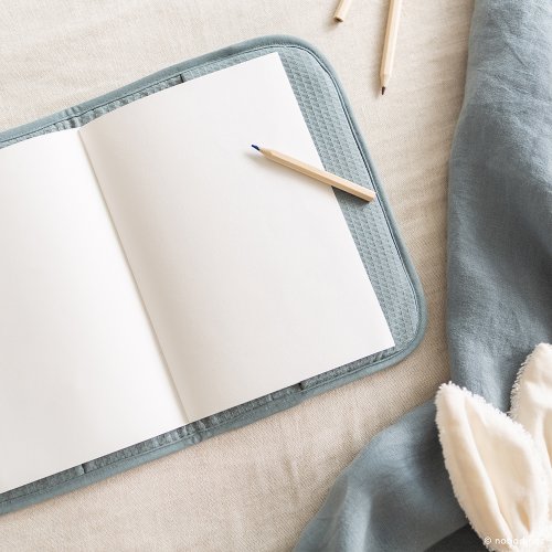 Protège carnet de santé Poema Nid d'abeille - Bleu Stone