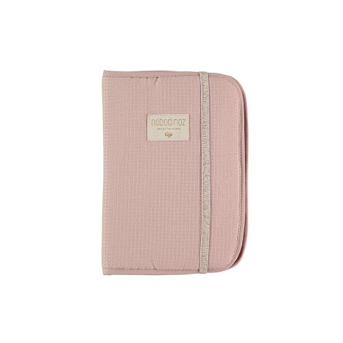 Protège carnet de santé Poema Nid d'abeille - Vieux Rose