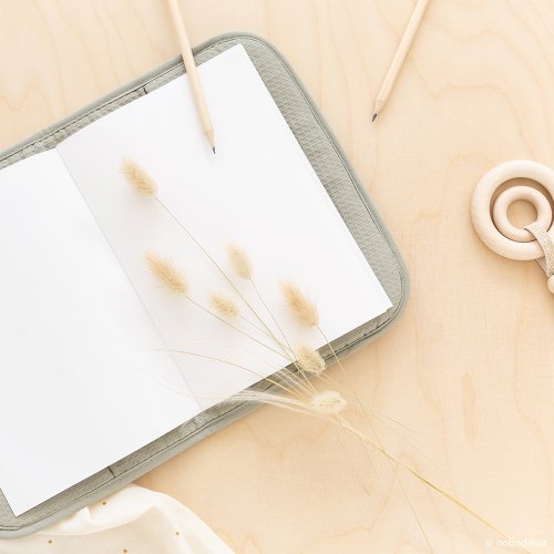 Protège carnet de santé Poema Nid d'abeille - Vert Laurier