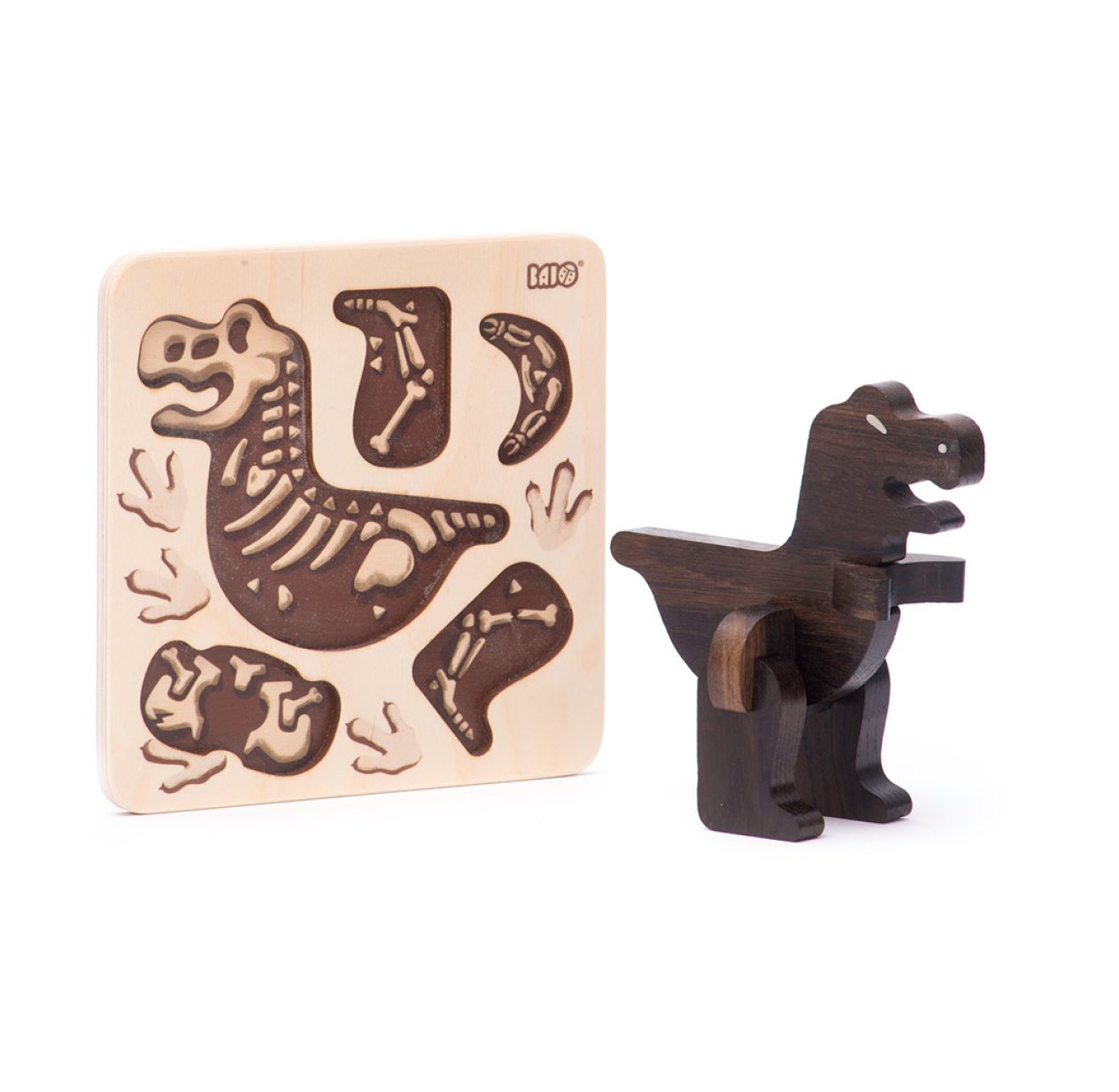 Puzzle T-Rex à assembler - Chêne foncé