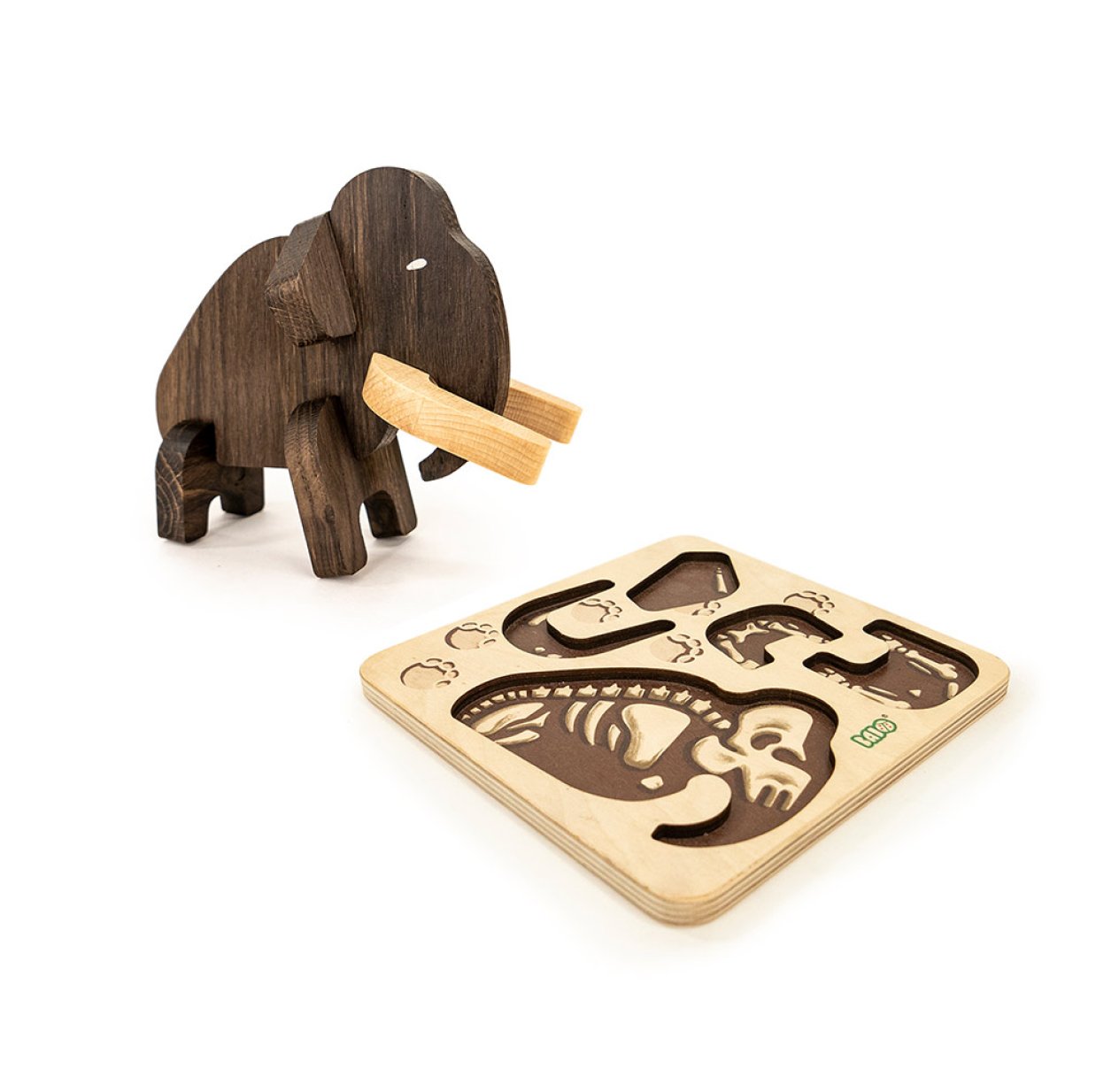 Puzzle Mamouth à assembler - Chêne foncé