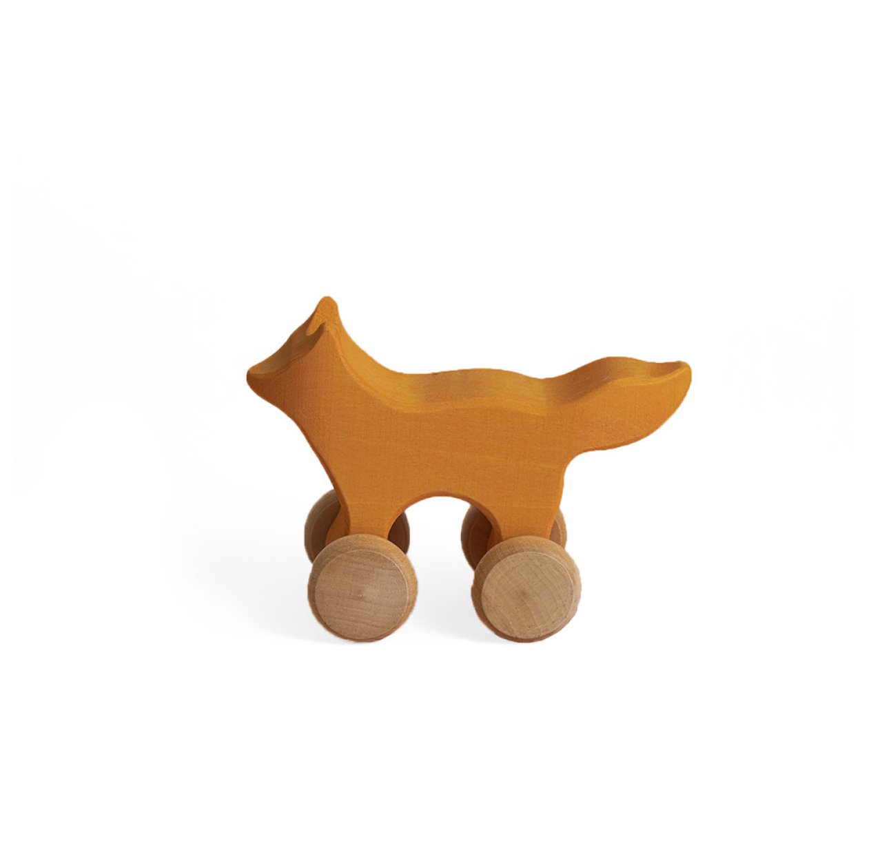 Renard en bois roulant