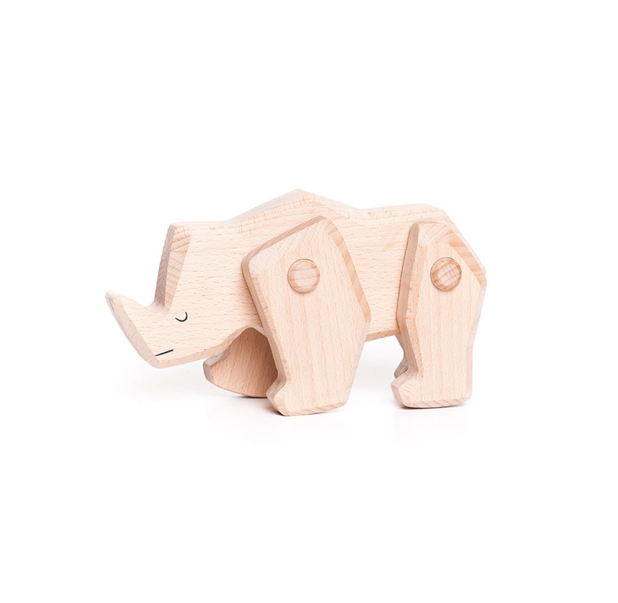 Rhinocéros en bois articulé