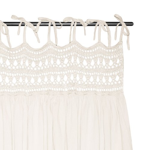 Rideau Tara Crochet et coton bio - Naturel