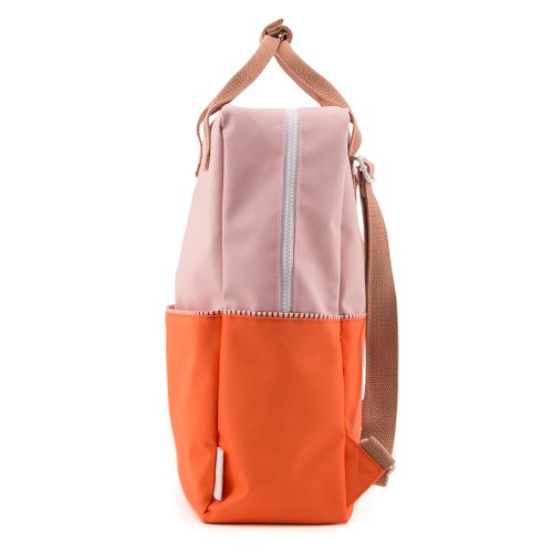 Grand sac à dos Colour Block - Rose/Orange