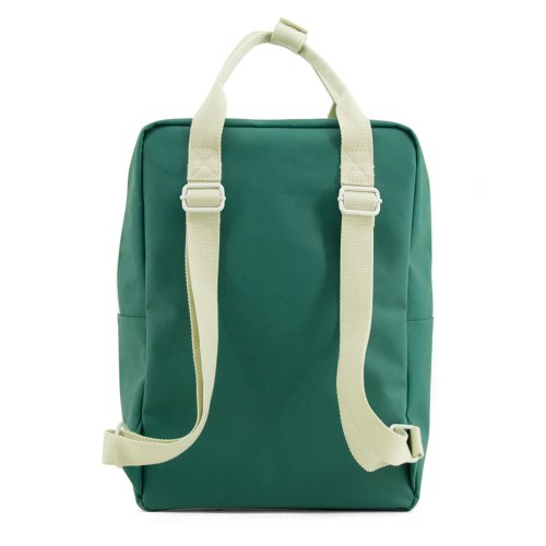 Grand sac à dos Enveloppe - Emeraude/Corail