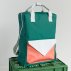 Grand sac à dos Enveloppe - Emeraude/Corail