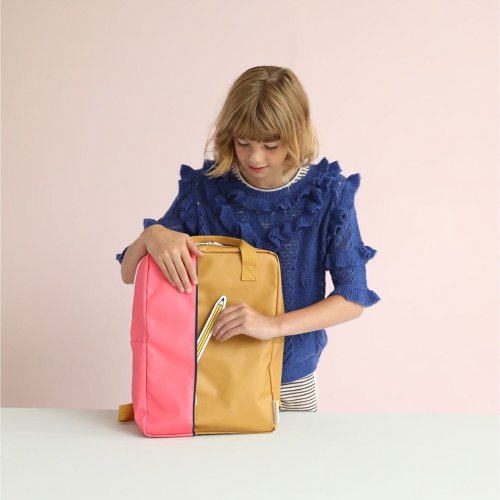 Grand sac à dos Verticale - Rose/Ocre