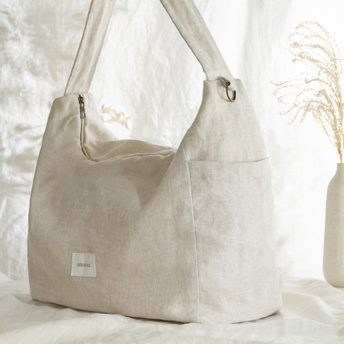 Sac à Langer pour Poussette Lin Français - Greige