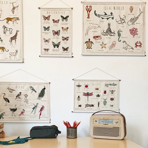 School Poster brodé - Animaux marins