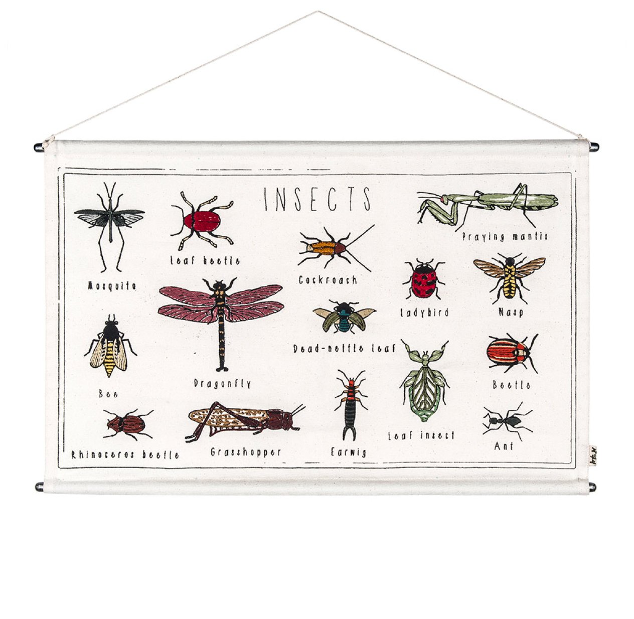 School Poster brodé - Insectes