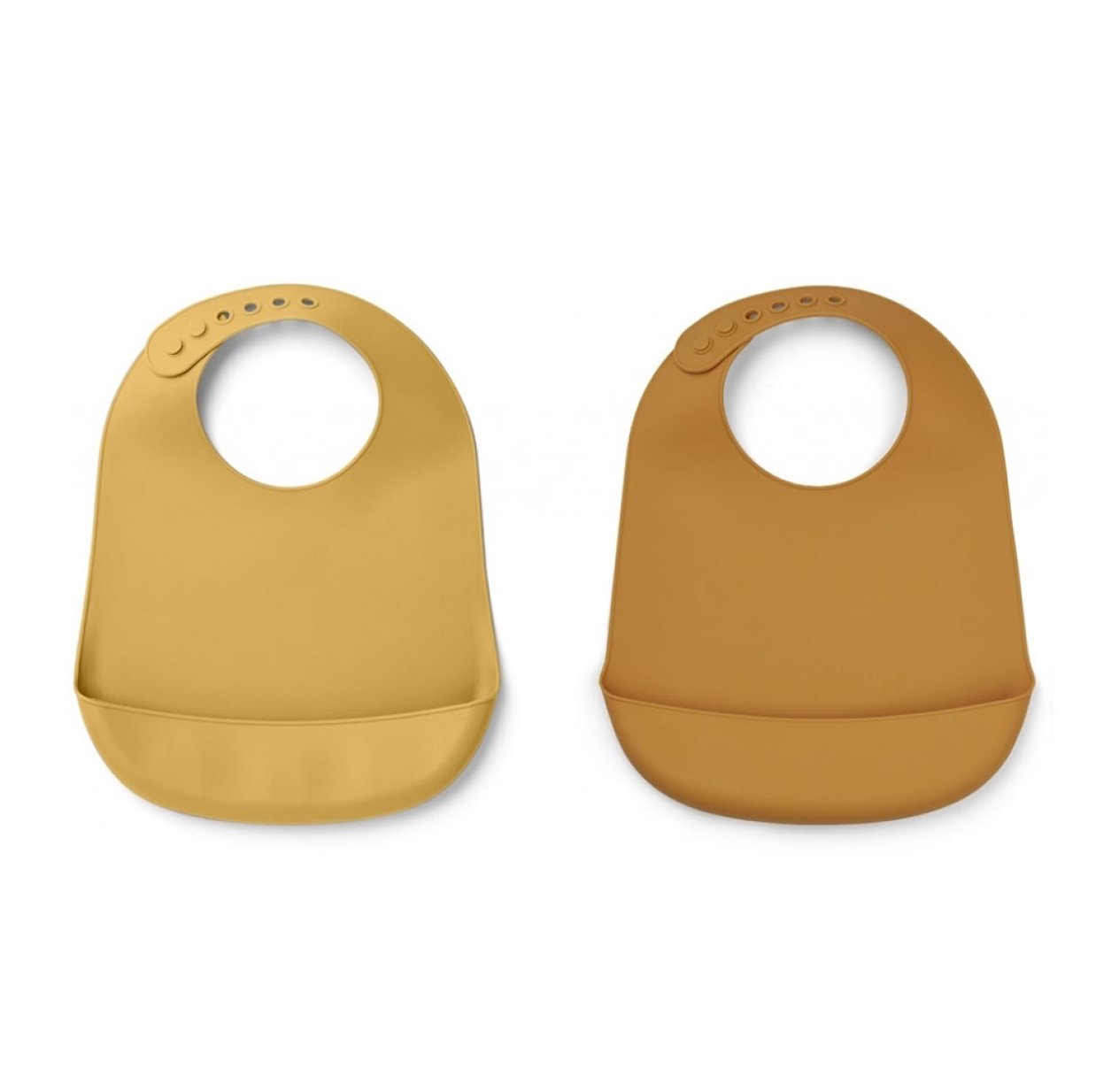 Set de 2 bavoirs silicone Tilda - Jaune/Moutarde