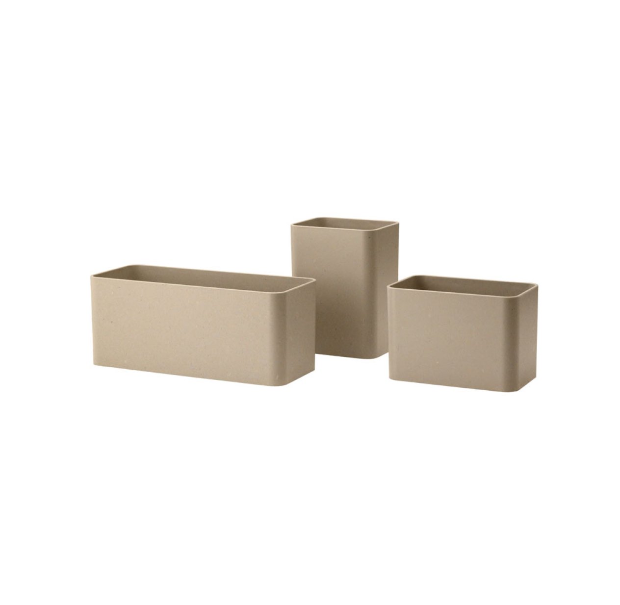 Pack 3 petits pots de rangement - Beige