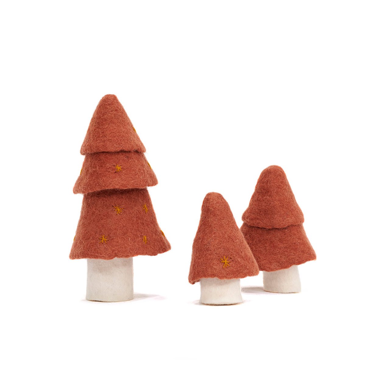 Set de 3 sapins - Corail