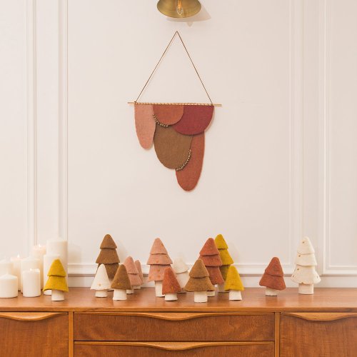 Set de 3 sapins - Corail