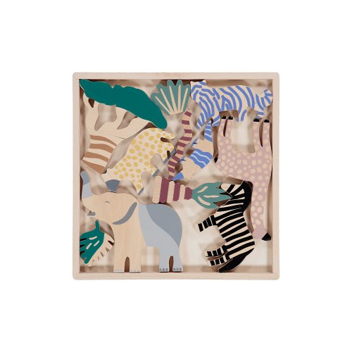 Set de 12 animaux en bois Safari