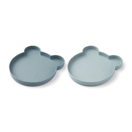Set de 2 Assiettes plates Mr. Bear Marty - Bleu mix