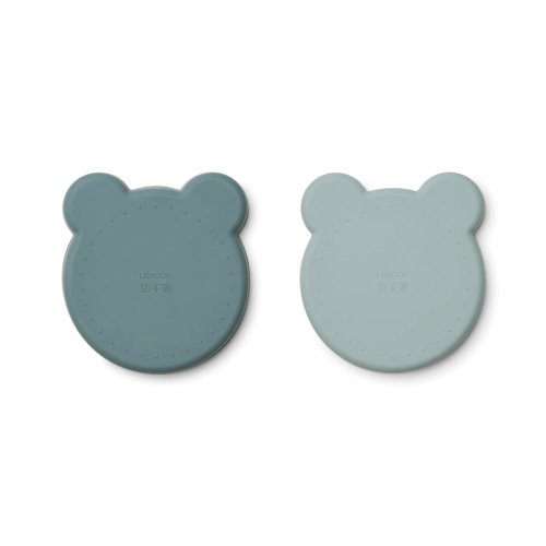 Set de 2 Assiettes plates Mr. Bear Marty - Bleu mix