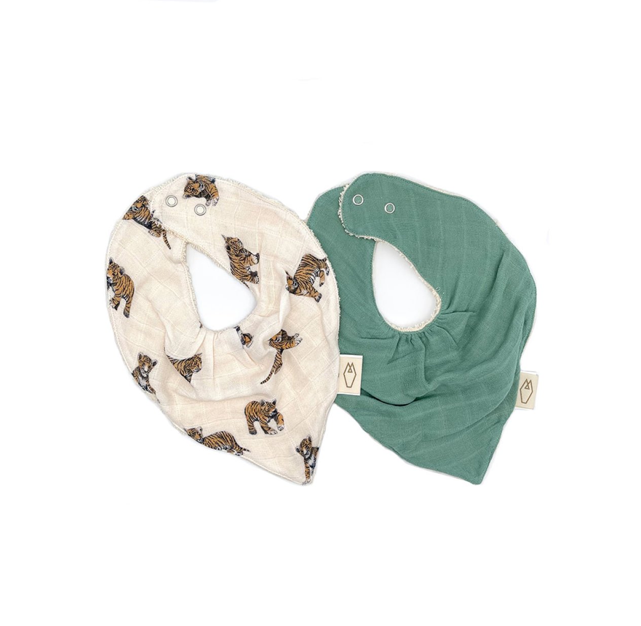 Set de 2 Bavoirs Bandana MAEL Tigre