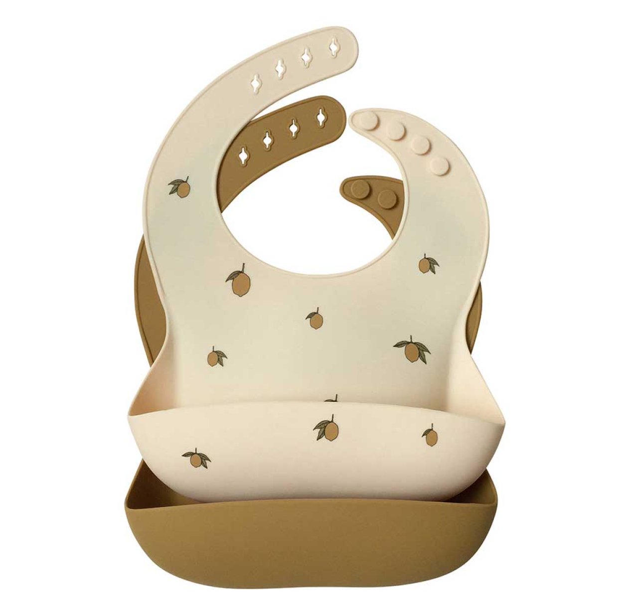 Set de 2 Bavoirs en Silicone Citrons