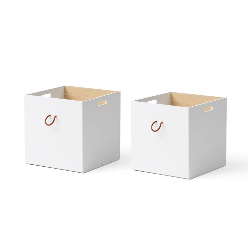 Set de 2 caissons - Chêne/Blanc